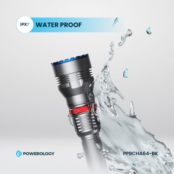چراغ قوه پاوربانک ضدآب POWERLOGY 4000mAh Waterproof