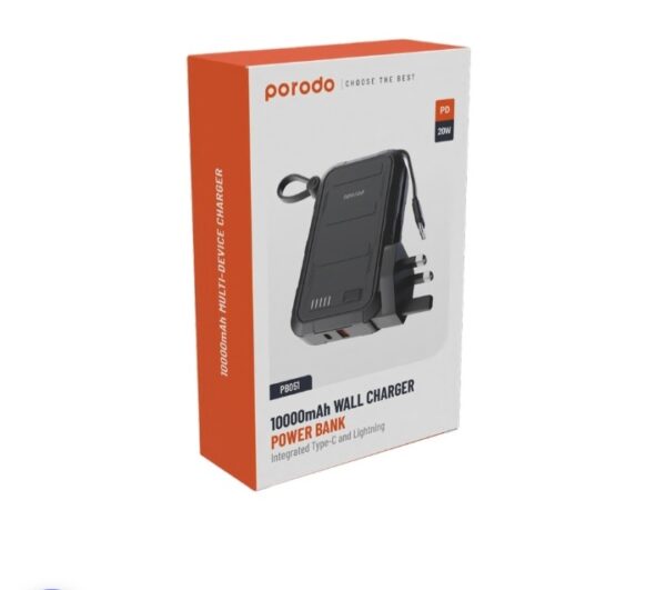 پاوربانک آداپتور پرودو مدل Porodo 10000mAh Wall Charger Power Bank