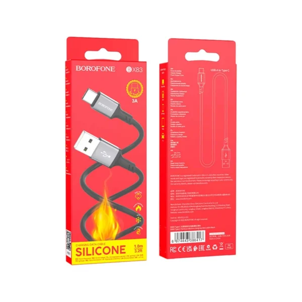 کابل تبدیل USB به USB-C بروفون مدل BX83 طول 1 متر