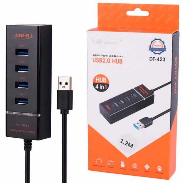 هاب 4 پورت دی نت مدل DT-423 طول 1.2 متر