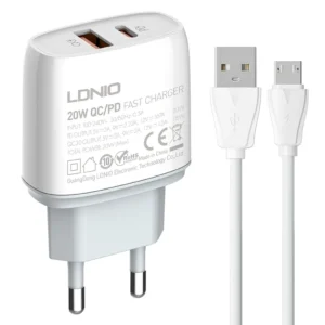 شارژر دیواری 20W الدینیو مدل Ldnio Q229 به همراه کابل تبدیل Type-C
