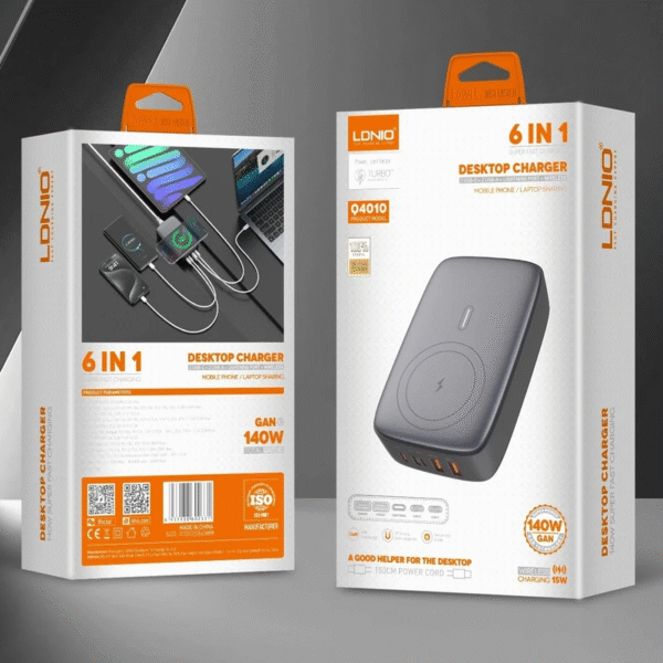 شارژر رومیزی LDNIO Q4010 توان 140 وات