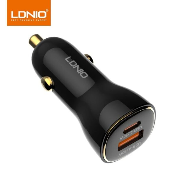 شارژر فندکی 60 وات الدینیو مدل LDNIO C103 به همراه کابل USB-C