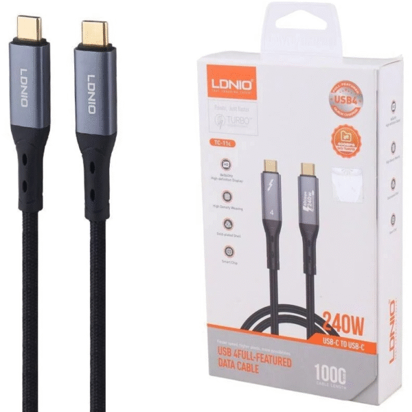 کابل فست شارژ LDNIO TC11C 240W (USB-C به USB-C)