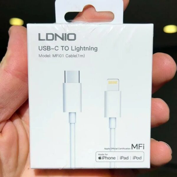 کابل شارژر تایپ سی TYPE-C به آیفون LIGHTNING الدینیو LDNIO مدل MFi01 متراژ 1متر
