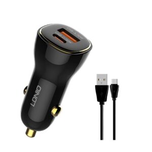 شارژر فندکی 60 وات الدینیو مدل LDNIO C103 به همراه کابل USB-C